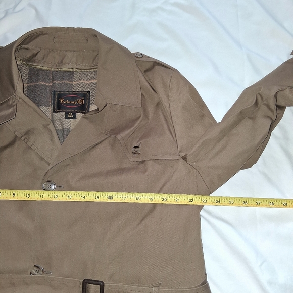 Botany 500 Brown Herringbone Trench Coat Women Size 42 Made In Usa - Picture 12 of 16